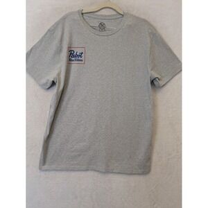 Pabst Blue Ribbon Mens Gray Short Sleeve Graphic T-Shirt PBR Beer Cans Size L